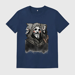 Футболка хлопковая мужская Три гая фокса, цвет: тёмно-синий