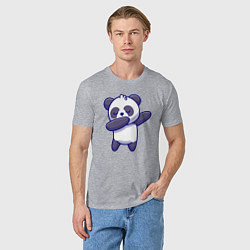 Футболка хлопковая мужская Dabbing panda, цвет: меланж — фото 2