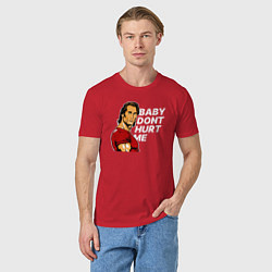 Футболка хлопковая мужская Baby dont hurt me - Mike OHearn, цвет: красный — фото 2