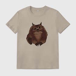 Футболка хлопковая мужская Детеныш Медвесыча, цвет: миндальный