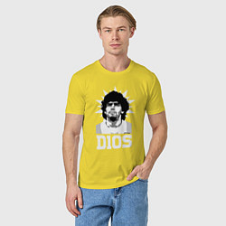 Футболка хлопковая мужская Dios Diego Maradona, цвет: желтый — фото 2