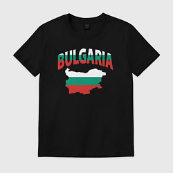 Футболка хлопковая мужская Болгария, цвет: черный