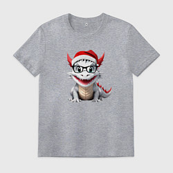 Футболка хлопковая мужская Новый год 2024 год дракона, цвет: меланж