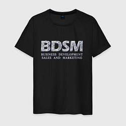 Футболка хлопковая мужская BDSM - business development sales and marketing, цвет: черный