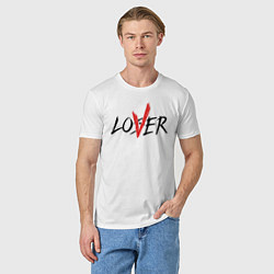 Футболка хлопковая мужская Loser lover, цвет: белый — фото 2