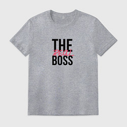 Футболка хлопковая мужская The real boss, цвет: меланж