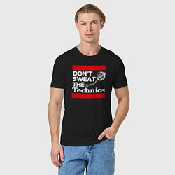 Футболка хлопковая мужская Dont sweat the Technics, цвет: черный — фото 2