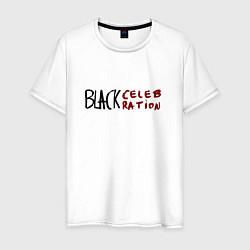 Футболка хлопковая мужская Depeche Mode - Black Celebration font, цвет: белый