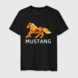 Футболка хлопковая мужская Mustang firely art, цвет: черный