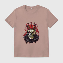 Футболка хлопковая мужская Король всегда король, цвет: пыльно-розовый