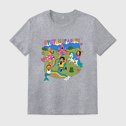 Футболка хлопковая мужская System of a Down мульт, цвет: меланж