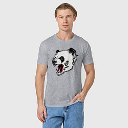 Футболка хлопковая мужская Оскал панды, цвет: меланж — фото 2