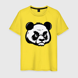Футболка хлопковая мужская Недовольная морда панды, цвет: желтый