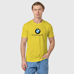 Футболка хлопковая мужская BMW the unlimited driving machine, цвет: желтый — фото 2