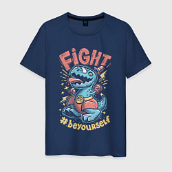 Футболка хлопковая мужская Fight Dark, цвет: тёмно-синий