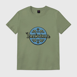 Футболка хлопковая мужская Palworld узоры, цвет: авокадо