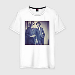 Футболка хлопковая мужская Поэты, цвет: белый