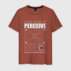 Футболка хлопковая мужская Perceive streetwear, цвет: кирпичный