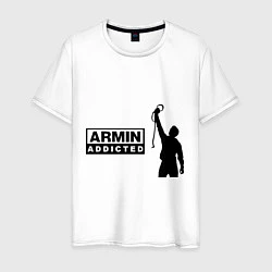 Футболка хлопковая мужская Armin addicted, цвет: белый