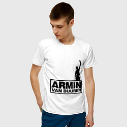 Футболка хлопковая мужская Armin van buuren цвета белый — фото 2
