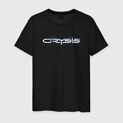 Футболка хлопковая мужская Crysis логотип, цвет: черный