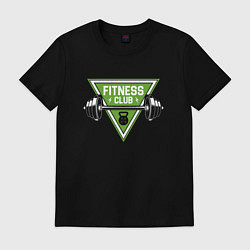 Футболка хлопковая мужская Fitness club, цвет: черный
