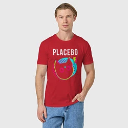 Футболка хлопковая мужская Placebo rock star cat, цвет: красный — фото 2