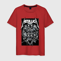 Футболка хлопковая мужская Metallica - skulls, цвет: красный