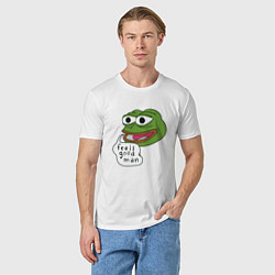 Футболка хлопковая мужская Pepe feels good man, цвет: белый — фото 2