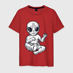 Футболка хлопковая мужская Baby alien, цвет: красный