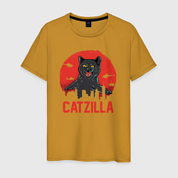 Футболка хлопковая мужская Catzilla, цвет: горчичный