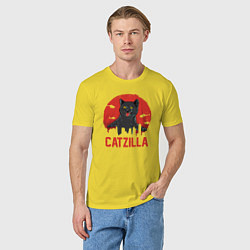 Футболка хлопковая мужская Catzilla, цвет: желтый — фото 2