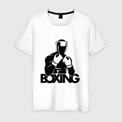 Футболка хлопковая мужская Boxing art, цвет: белый