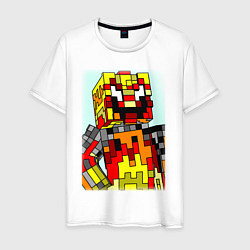 Футболка хлопковая мужская Desondra2024 In Minecraft, цвет: белый