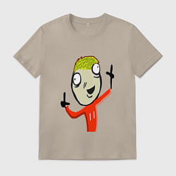 Футболка хлопковая мужская Membit scream, цвет: миндальный