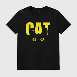 Футболка хлопковая мужская Cat облик, цвет: черный