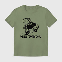 Футболка хлопковая мужская Бешеный тостер автомобиль Smart, цвет: авокадо