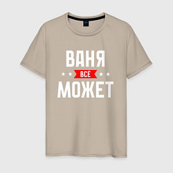 Футболка хлопковая мужская Ваня всё может, цвет: миндальный