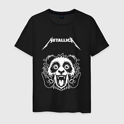 Футболка хлопковая мужская Metallica rock panda, цвет: черный