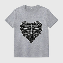 Футболка хлопковая мужская Ribs heart, цвет: меланж