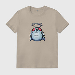 Футболка хлопковая мужская Lethal Company: Bug Yippee, цвет: миндальный