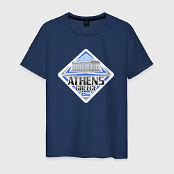 Футболка хлопковая мужская Афины Греция, цвет: тёмно-синий