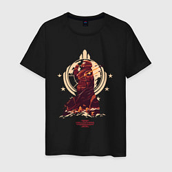 Футболка хлопковая мужская Helldivers 2: Paratroopers Symbol, цвет: черный