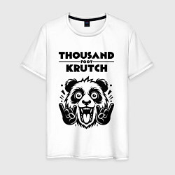 Футболка хлопковая мужская Thousand Foot Krutch - rock panda, цвет: белый