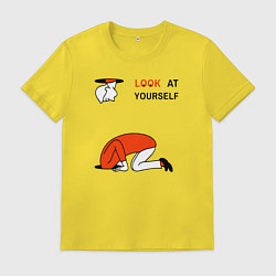 Футболка хлопковая мужская Look at yourself, цвет: желтый