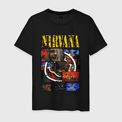 Футболка хлопковая мужская Nirvana heart box, цвет: черный