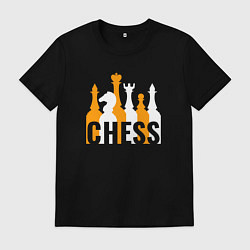 Футболка хлопковая мужская Фигуры шахматные, цвет: черный