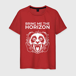 Футболка хлопковая мужская Bring Me the Horizon rock panda, цвет: красный