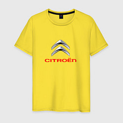 Футболка хлопковая мужская Citroen авто спорт, цвет: желтый