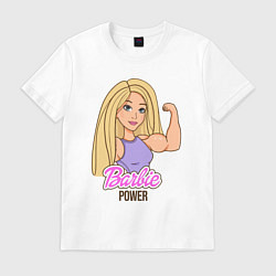 Футболка хлопковая мужская Barbie power, цвет: белый